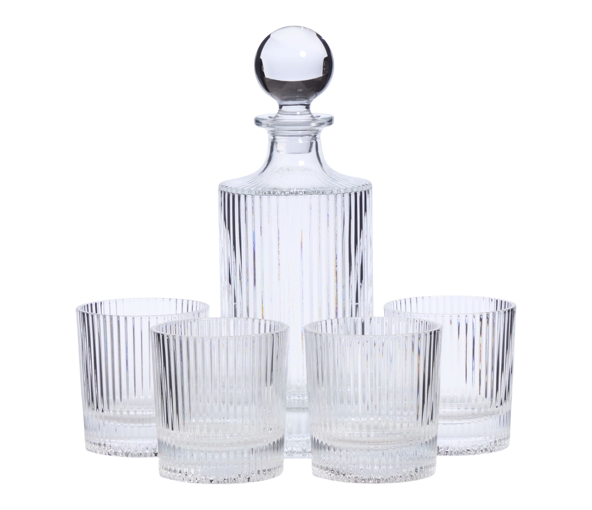 CANVAS Fluted Decanter & Glasses Set, 5-pc