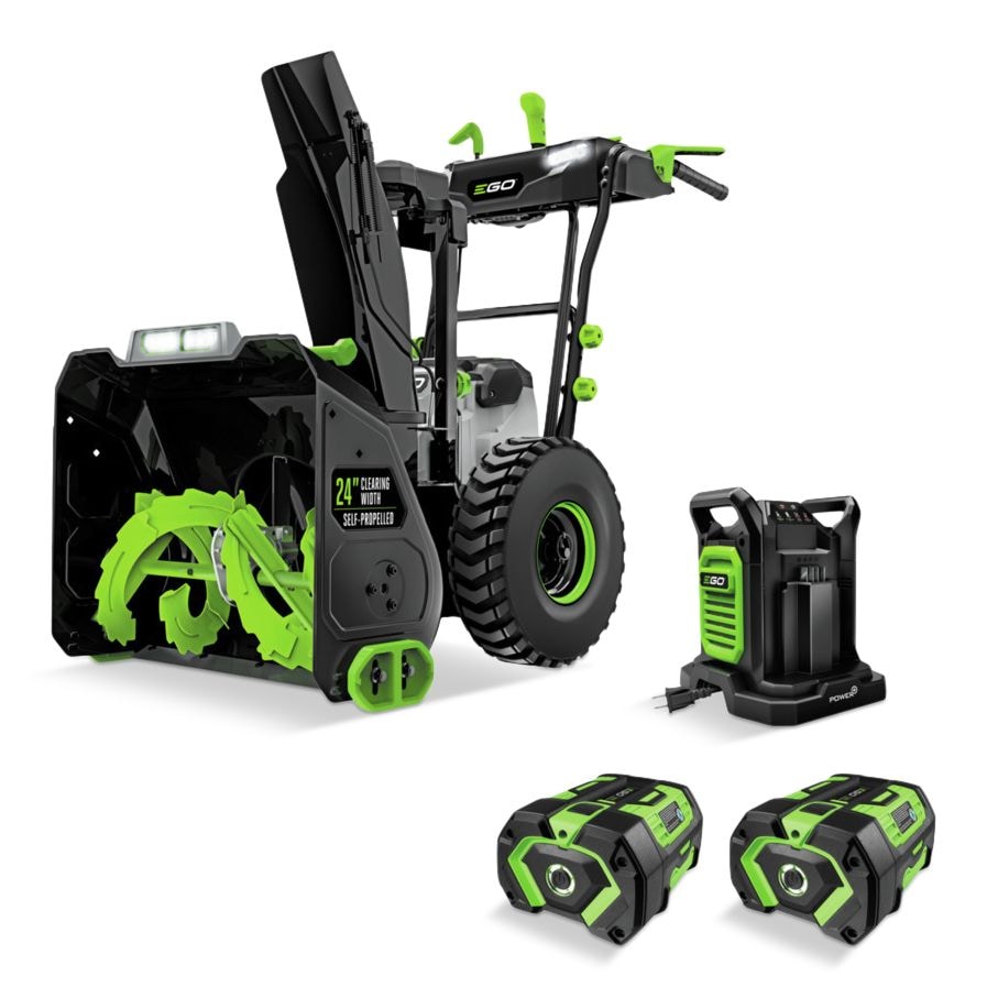 EGO POWER+ 56V Brushless Cordless 24-in Self-Propelled 2-Stage Snowblower with PEAK POWER with 2x7.5Ah Batteries & 280W Dual-Port Charger
