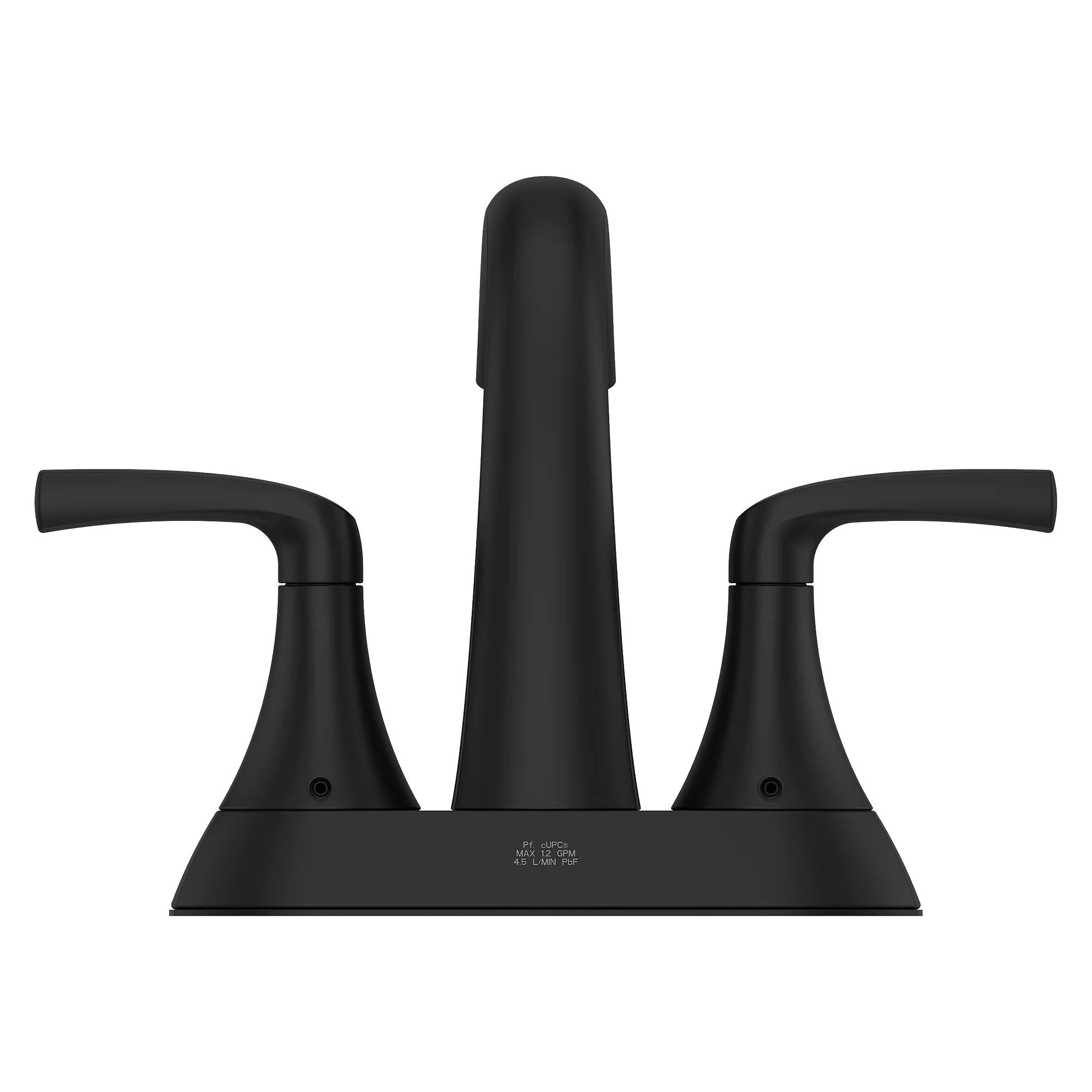 Pfister Rancho Double Handle 4-in Centreset Bathroom Sink Faucet Push & Seal Drain, WaterSense Certified, Matte Black
