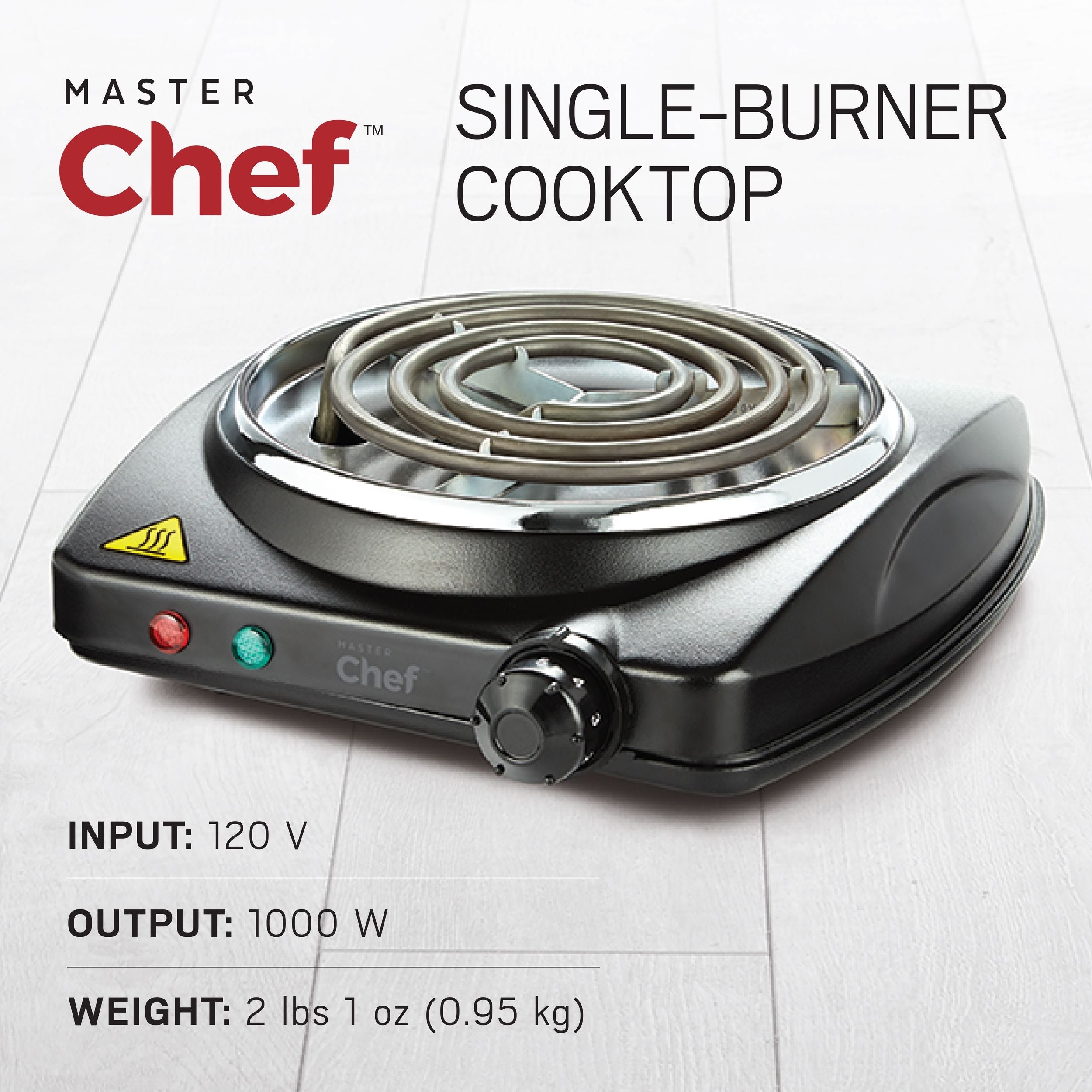 MASTER Chef Single Burner Hot Plate, Black, 1000W