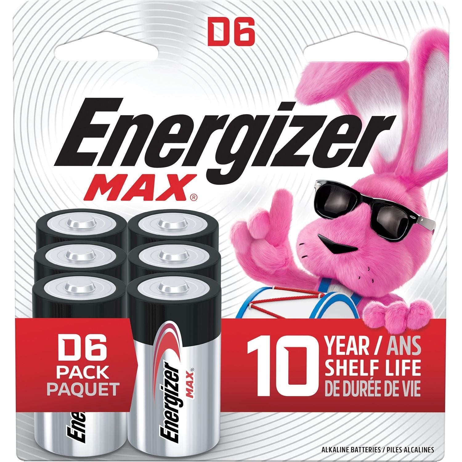 Energizer Alkaline D Battery, 6-Pack