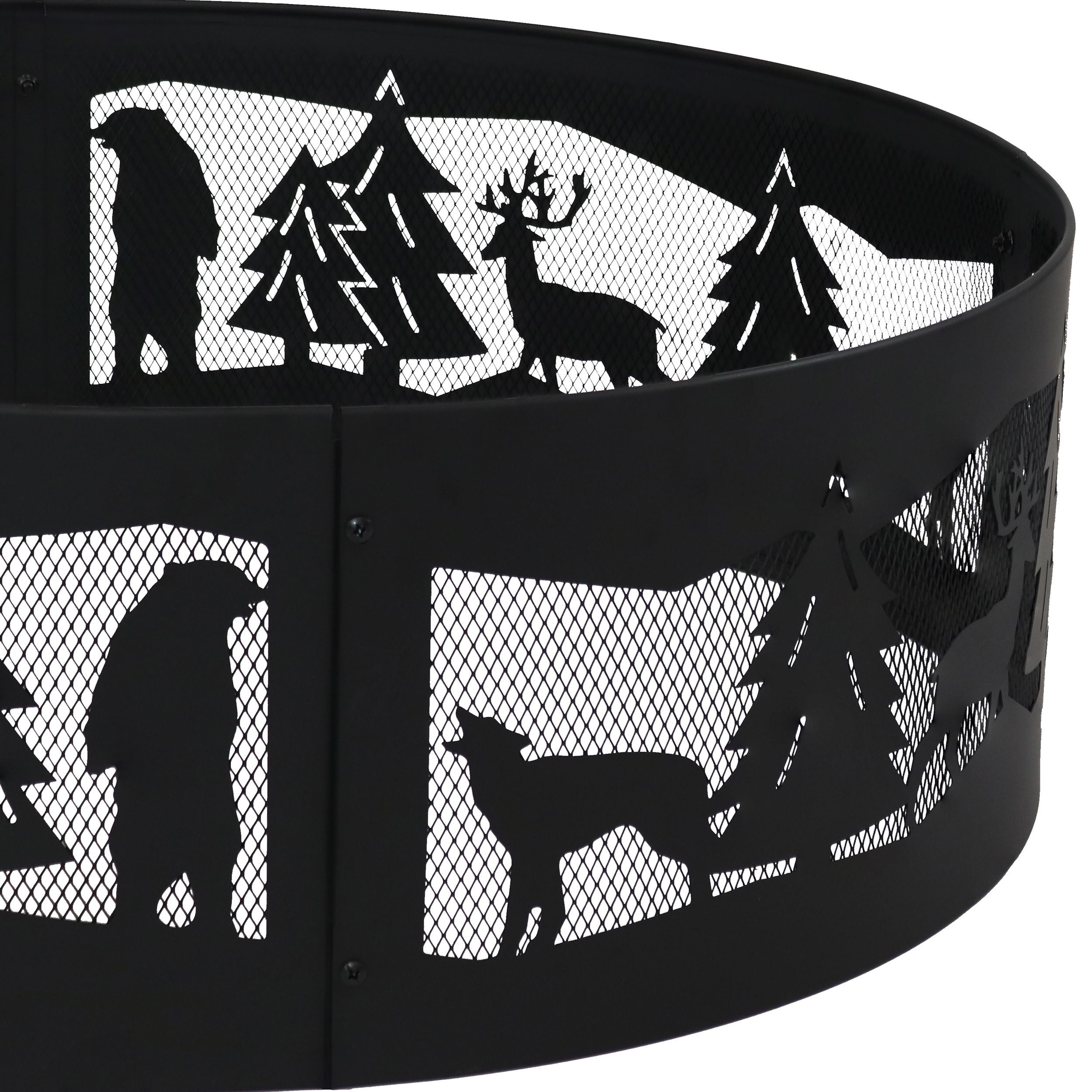 Sunnydaze Decor Forest Wilderness Fire Ring, 36-in