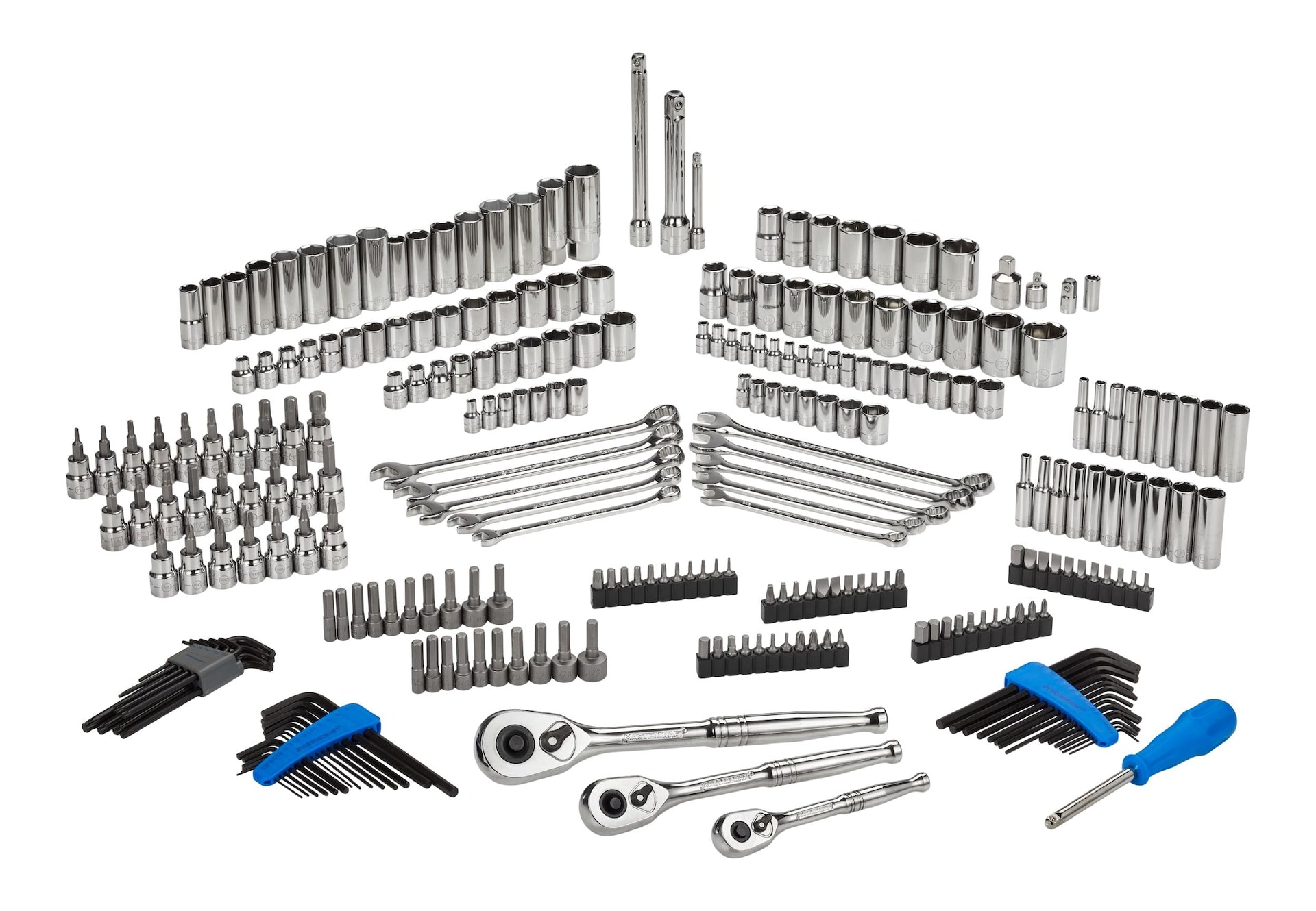 Mastercraft Socket Set, 270-pc, SAE / Metric, CRV, Nickel-Chrome Plating