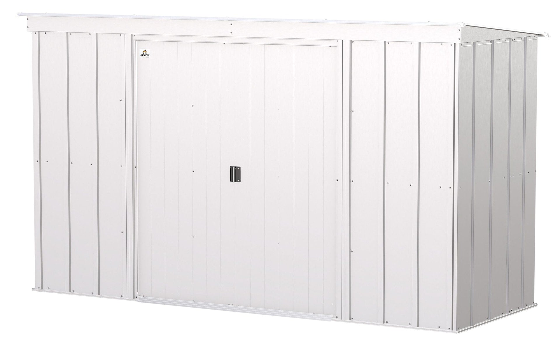 Arrow Classic Galvanized Steel Storage Shed, Flute Grey, 10-ft x 4-ft