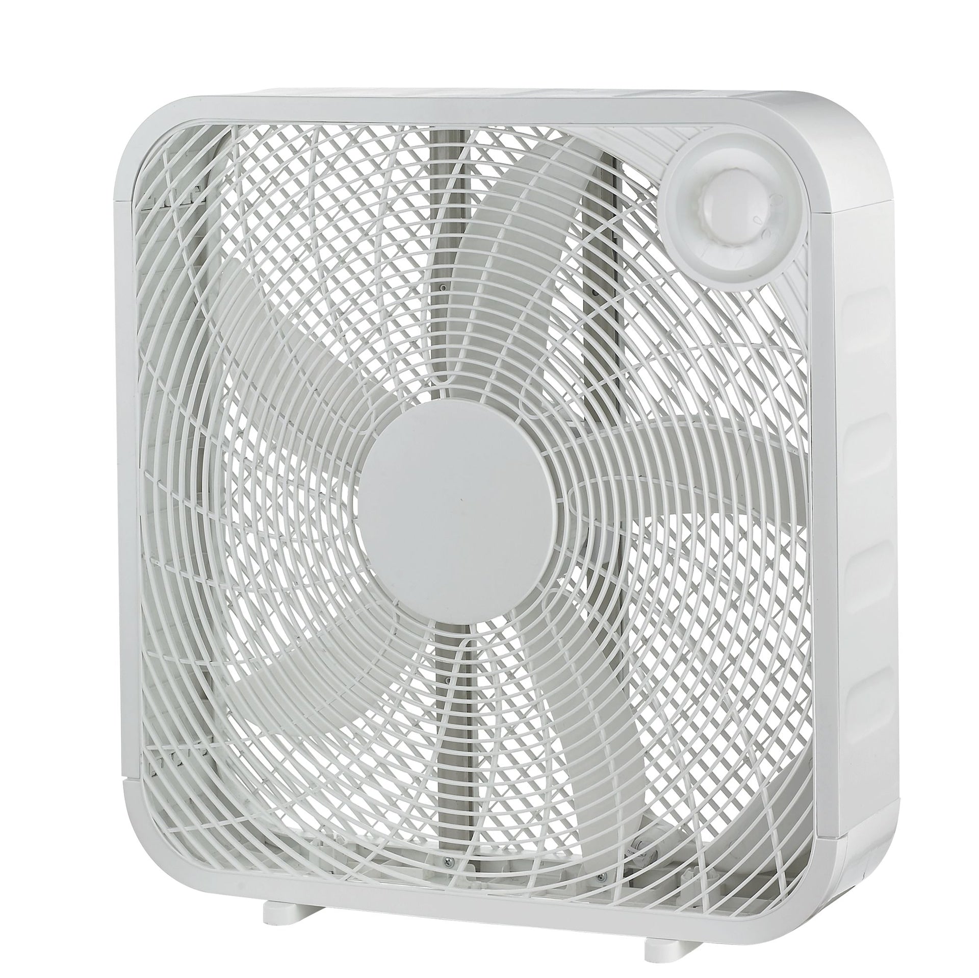 For Living Plastic 5-Blade Portable Box/Floor Fan, 2-Speed, White, 20-in
