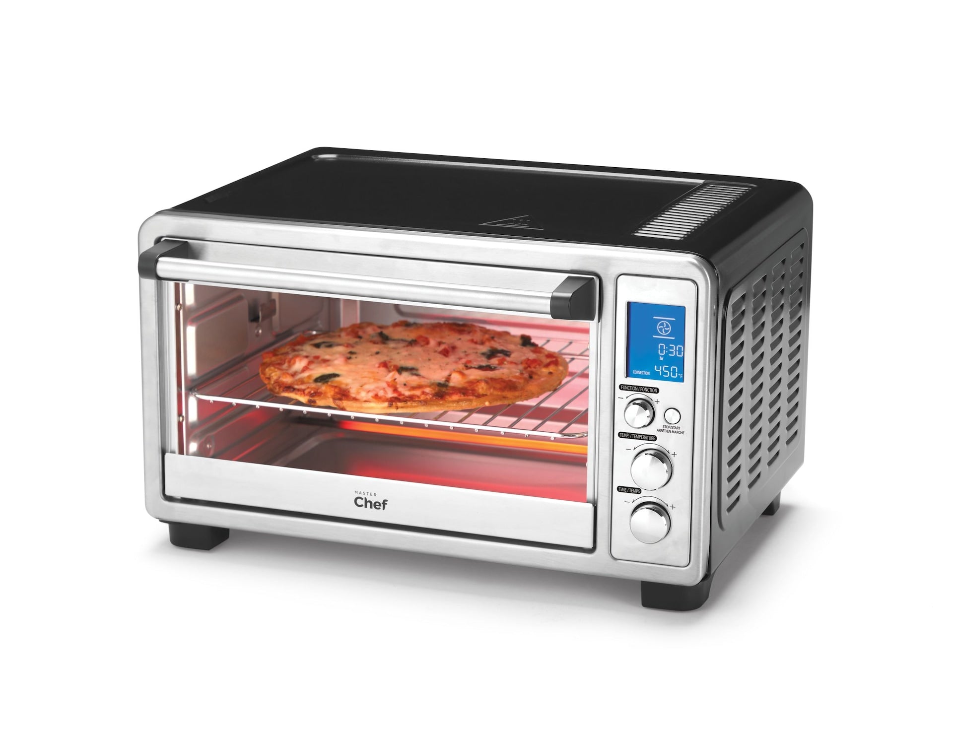 MASTER Chef Digital Convection Toaster Oven with 10 Functions, Stainless Steel, 6-Slices