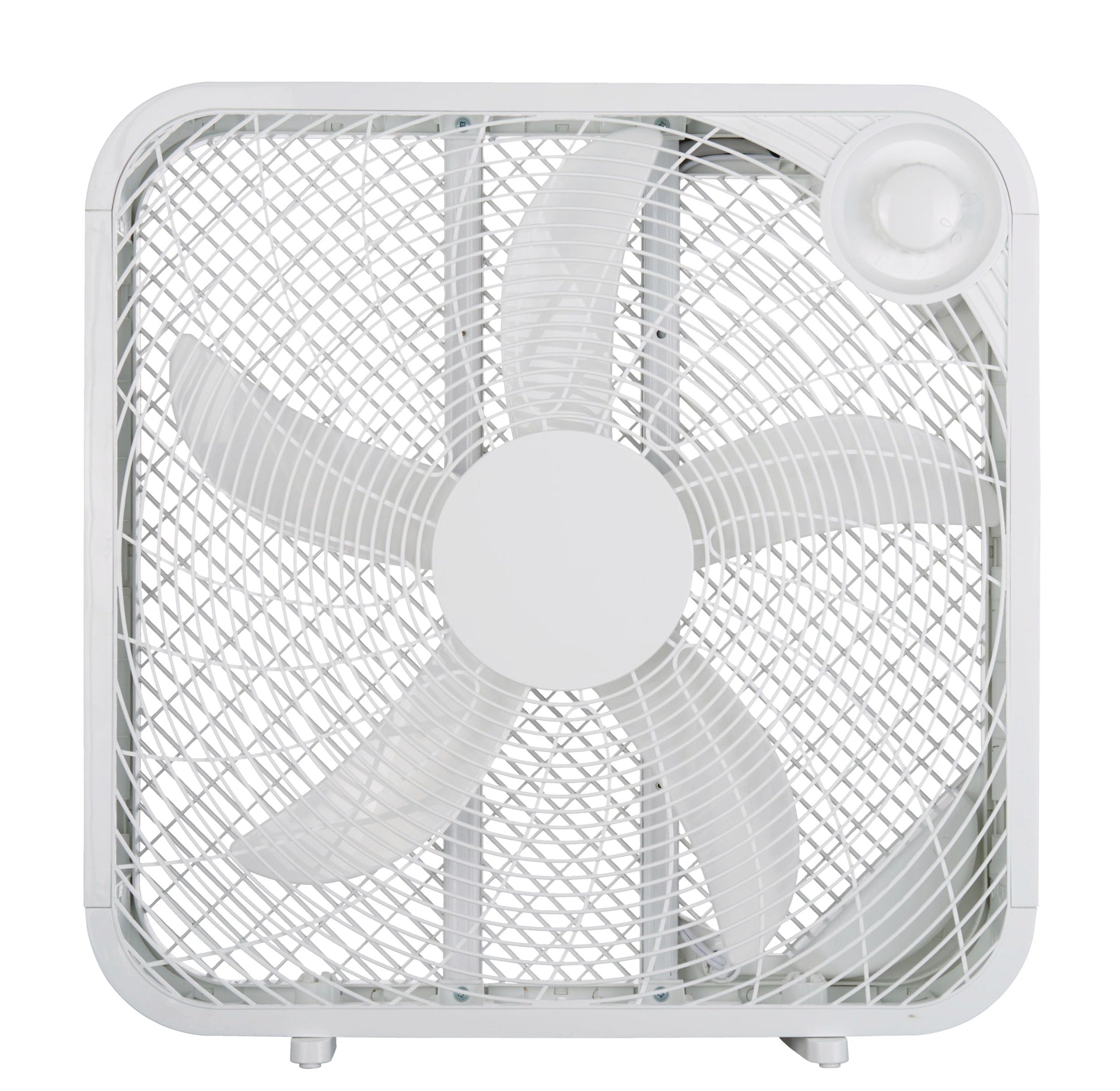 For Living Plastic 5-Blade Portable Box/Floor Fan, 2-Speed, White, 20-in