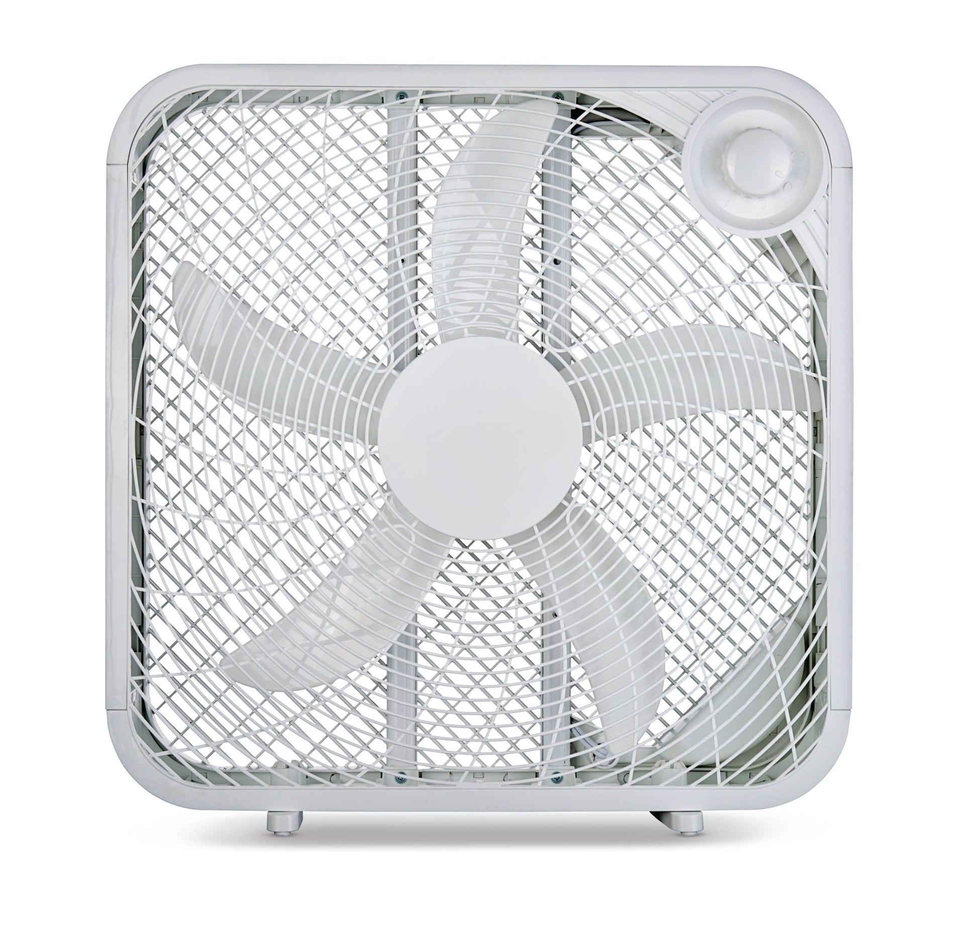 For Living Plastic 5-Blade Portable Box/Floor Fan, 2-Speed, White, 20-in