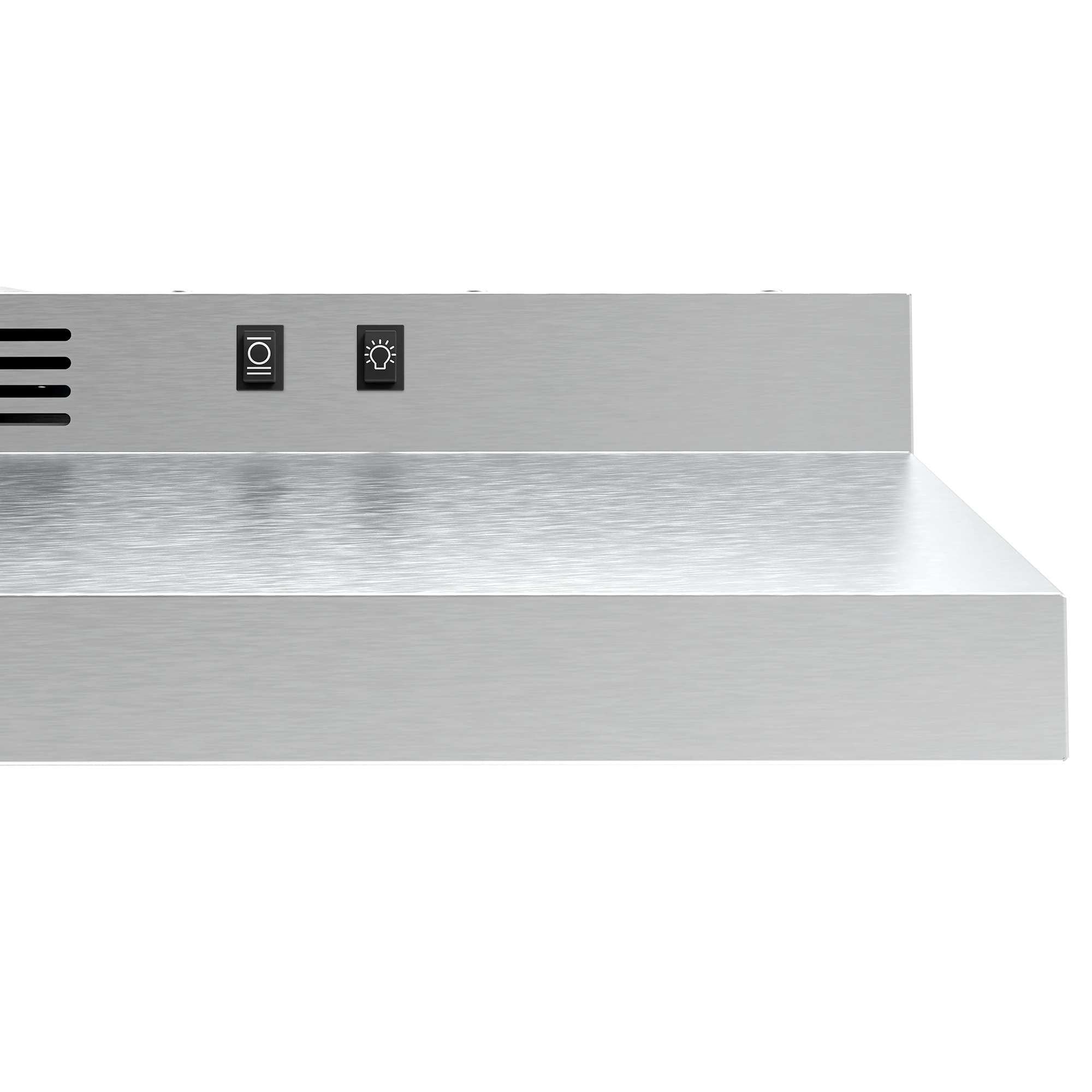 Midea Basic 200 CFM Under the Cabinet Kitchen Exhaust Fan Range Hood, Stainless Steel, 30-in