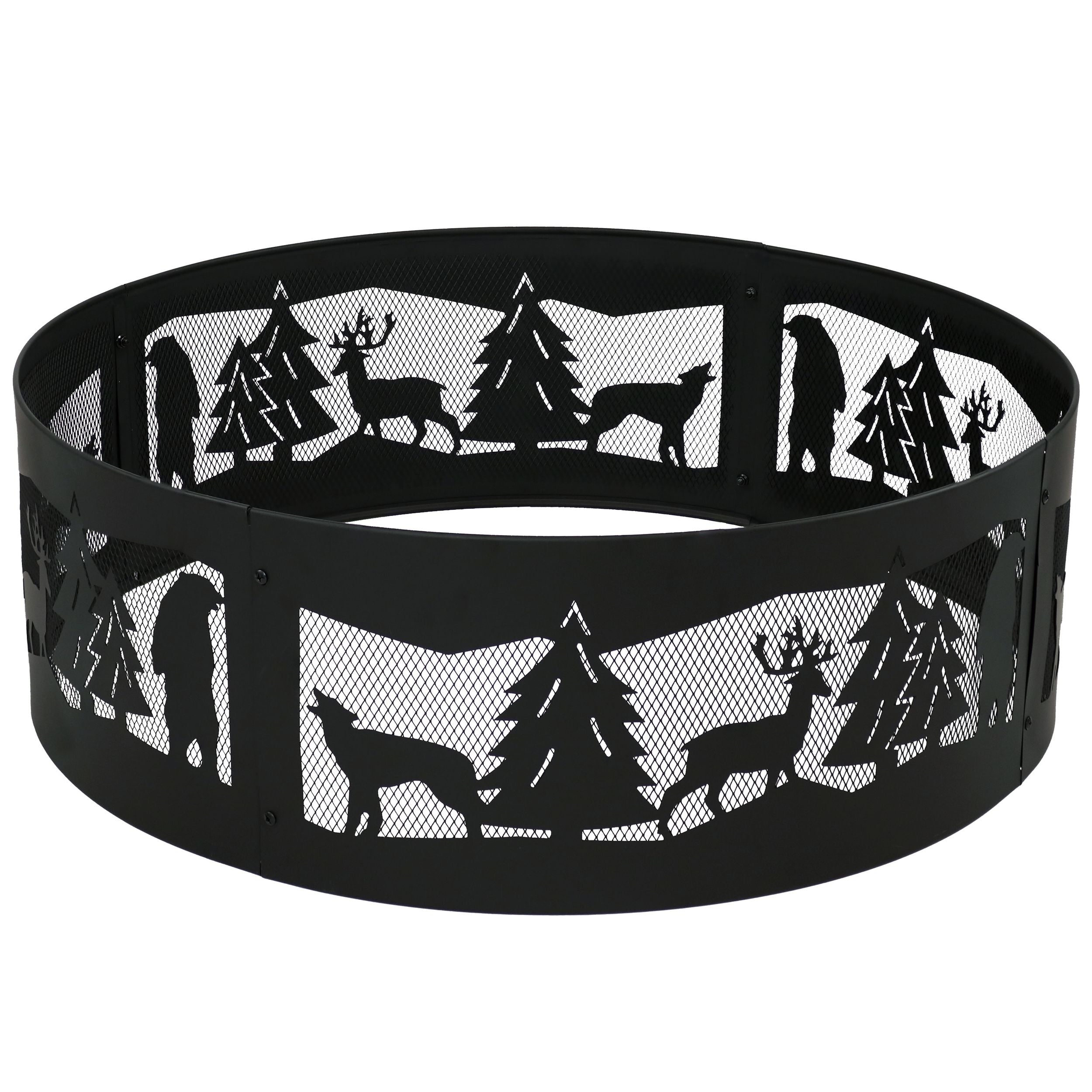 Sunnydaze Decor Forest Wilderness Fire Ring, 36-in