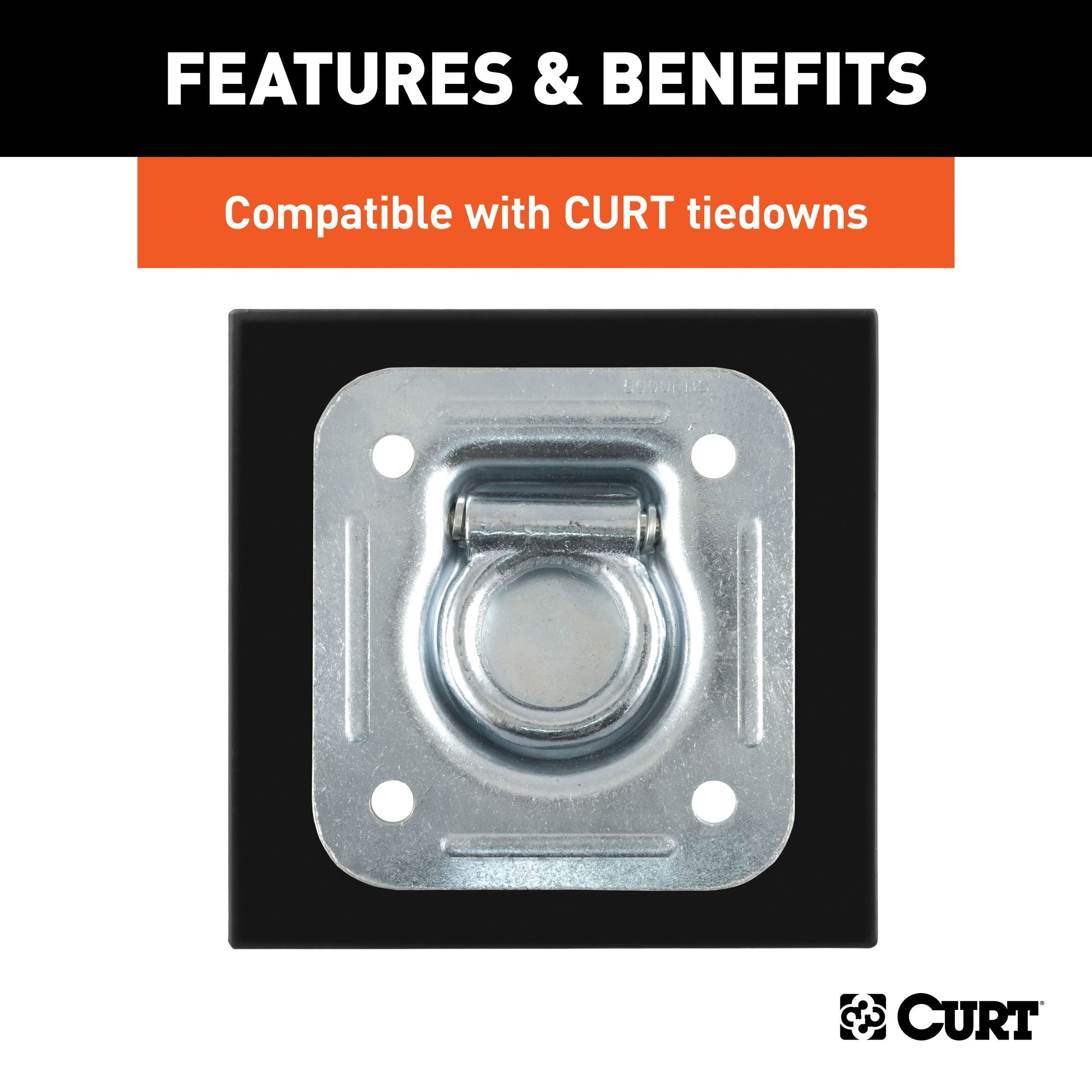 CURT 83607 Tie-Down Anchor Backing Plate, 6-in