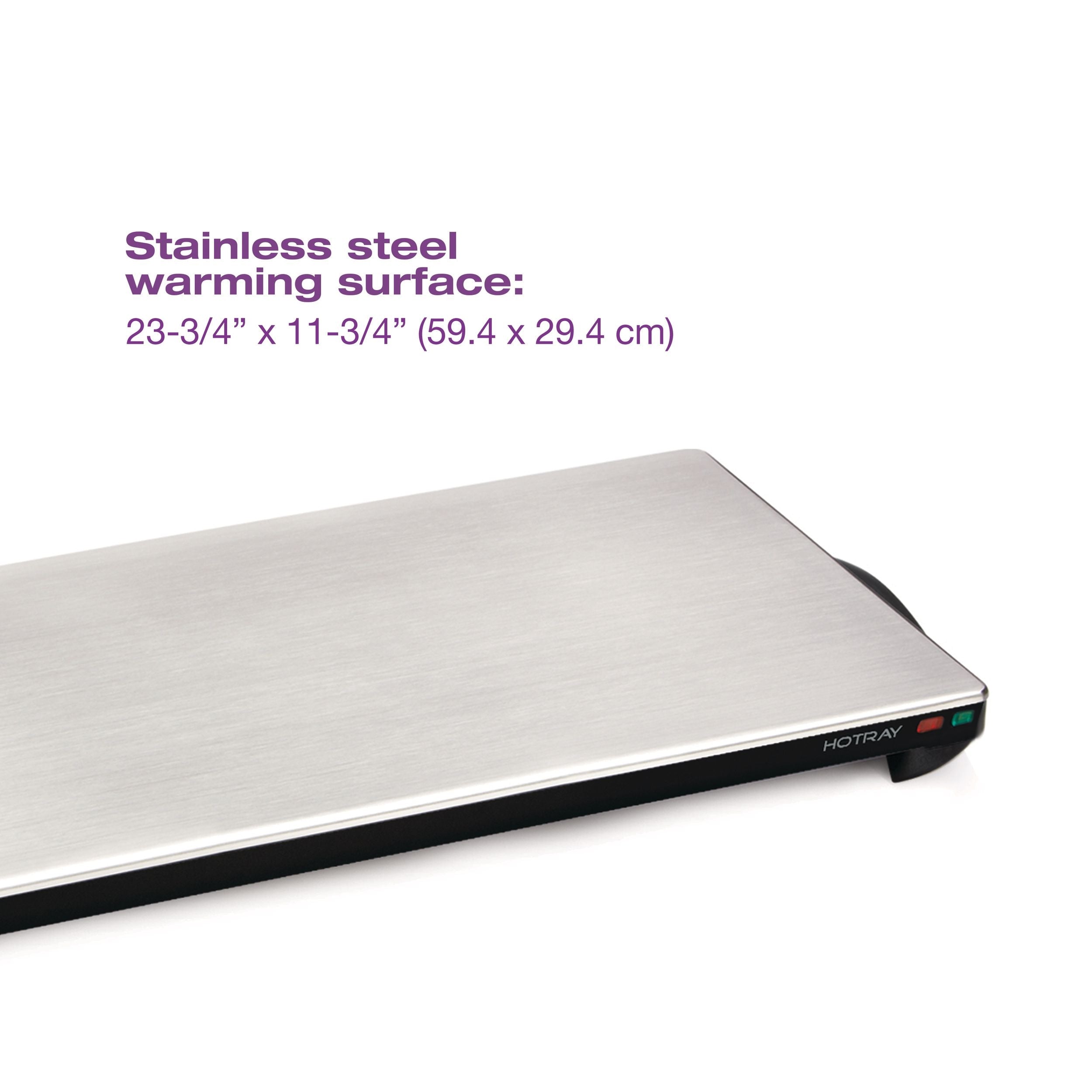 Salton Stainless Steel Cordless Hotray Warming Tray, 1000 W, 23-3/4-in