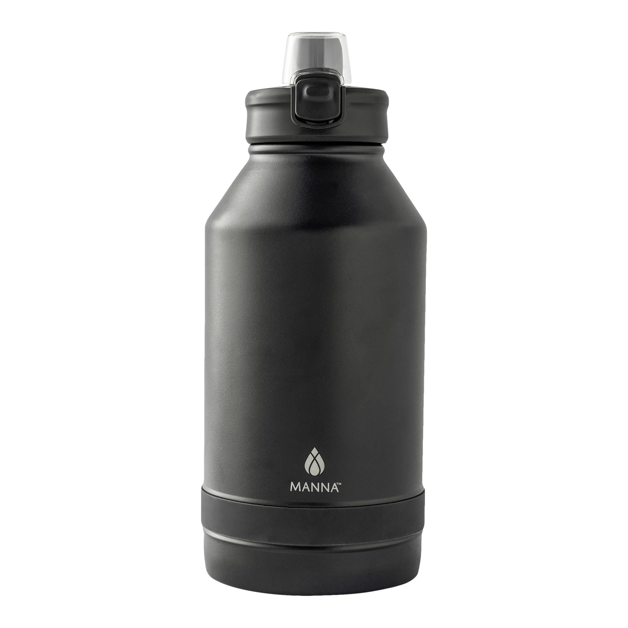 Manna Push Stainless Steel Water Bottle, 64-oz, Various Colours, with Handle