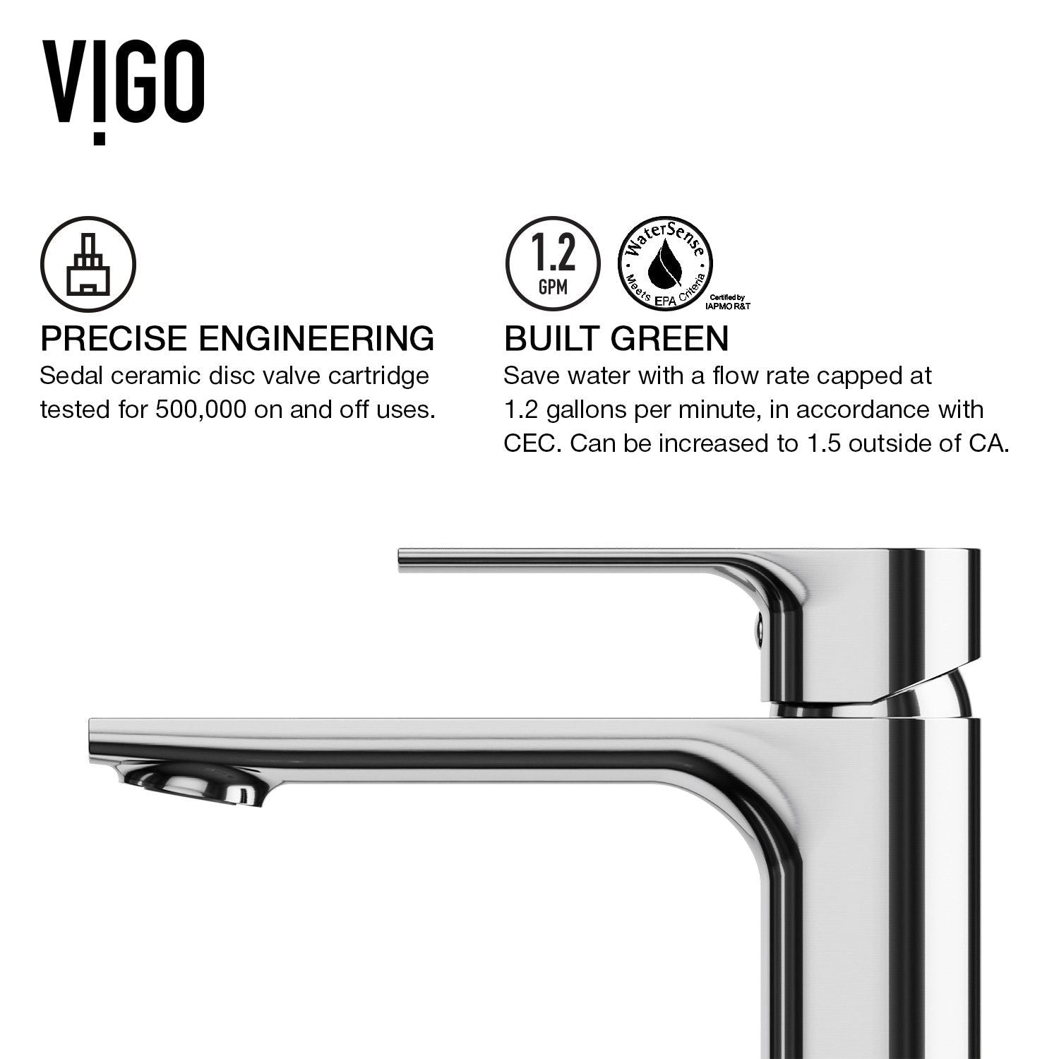 VIGO Norfolk Single Handle Vessel Single Hole Bathroom Sink Faucet, WaterSense Certified, Chrome,