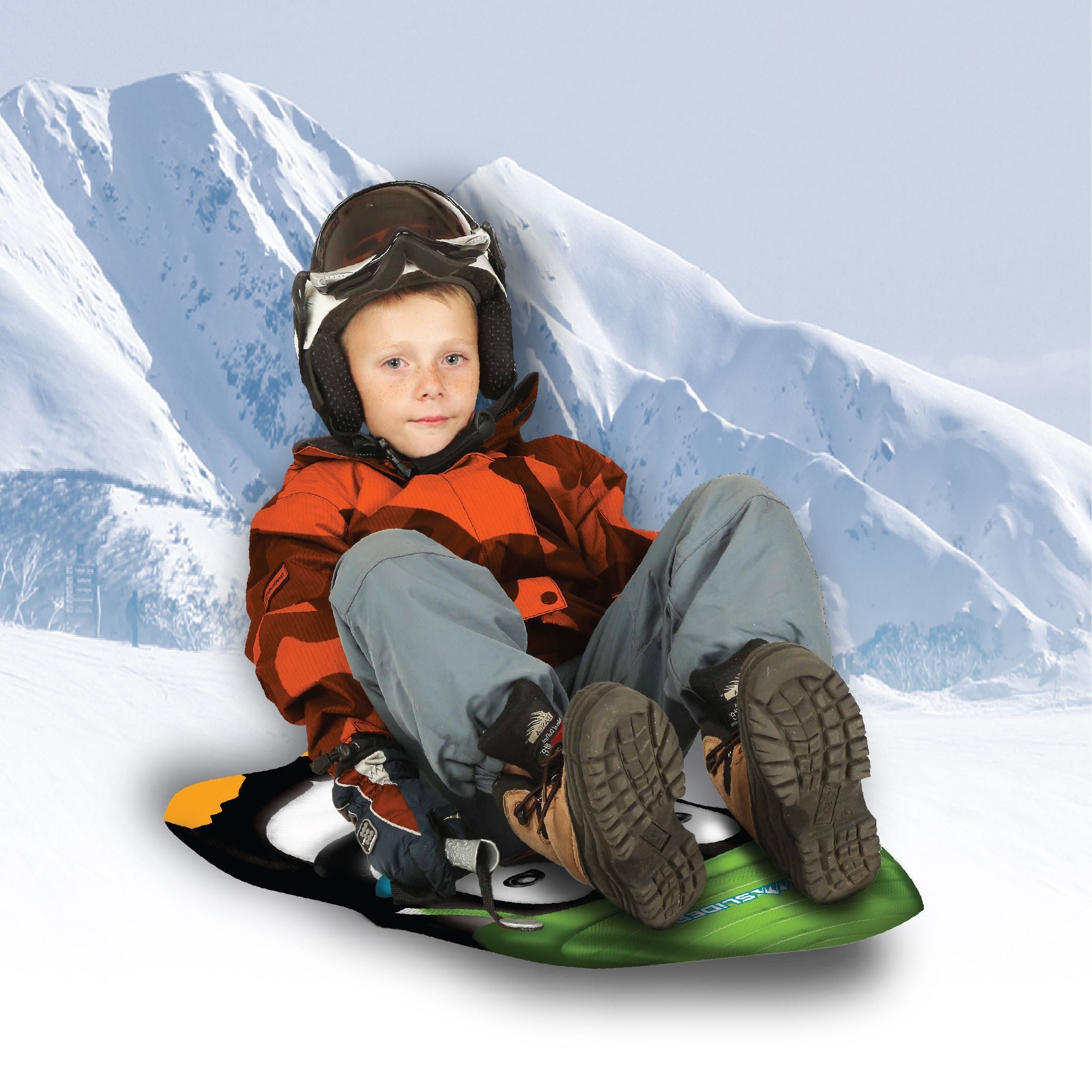 Snow Slider Kids' 1-Person Lightweight Foam Winter Snow Sled/Toboggan with Handles, Assorted